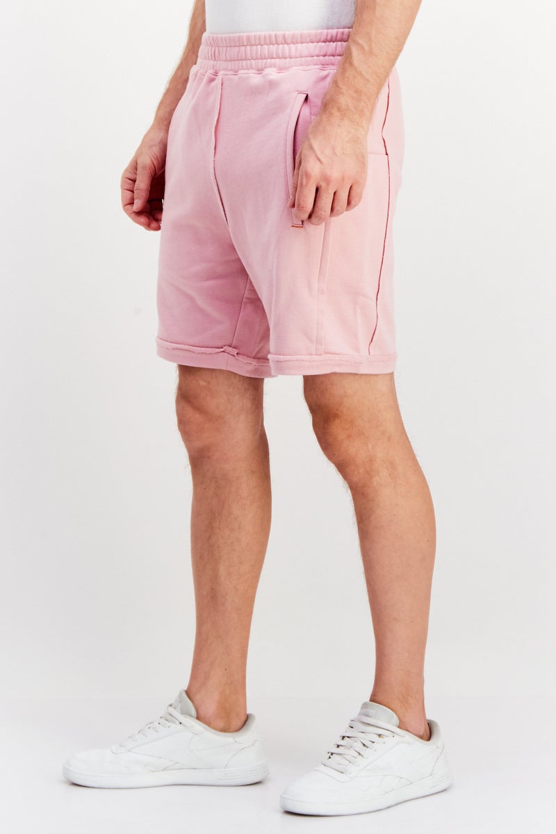 TRIBE OF 6 Men Plain Basic Shorts, Pink - Image 2